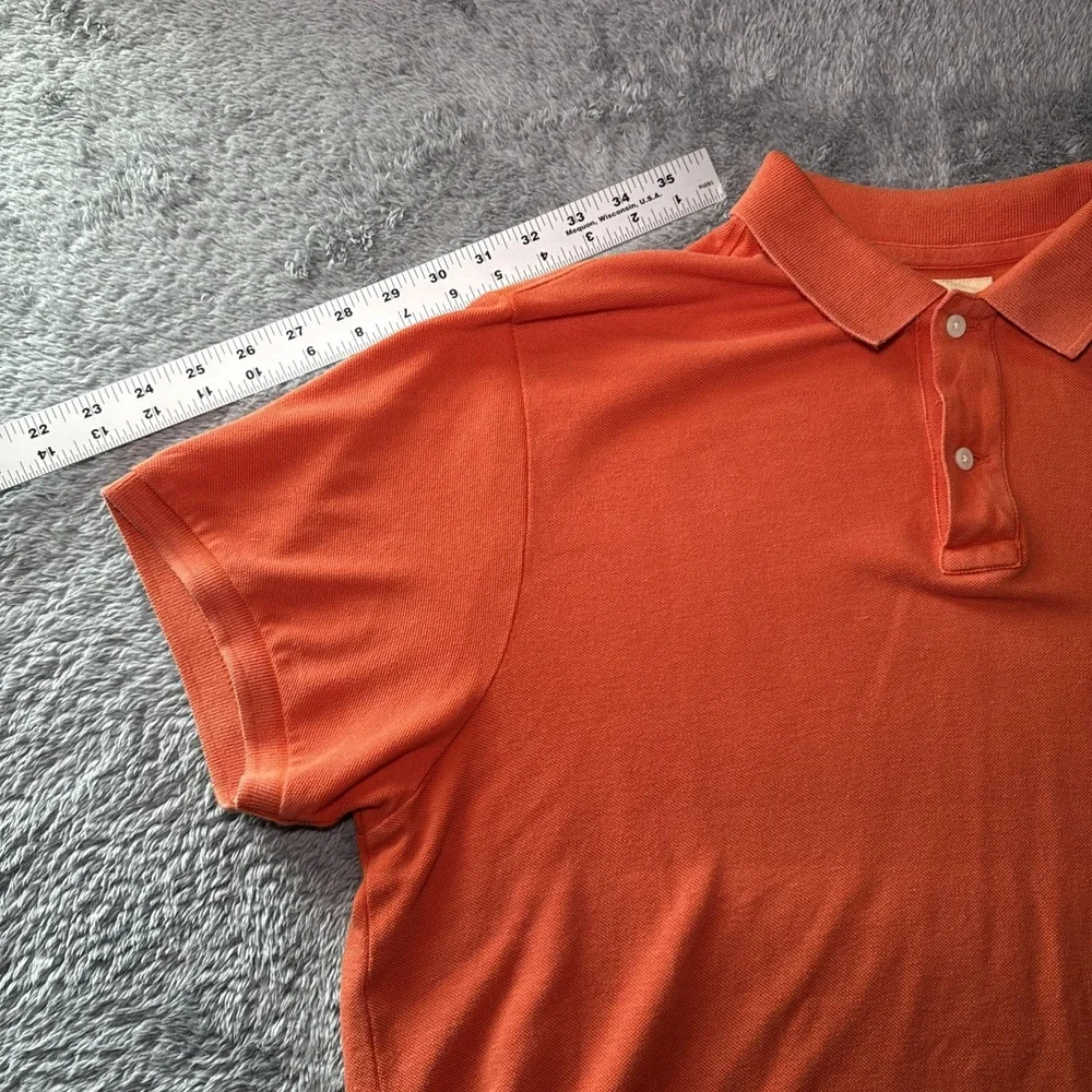 Denim & Supply Ralph Lauren Men's XL Orange Short Sleeve Polo Shirt Flag Sleeve